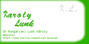 karoly lunk business card